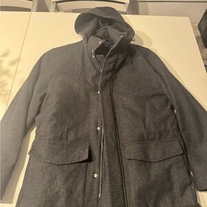 Suitsupply Dark Gray Hooded wool jaket size L good condition